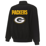 GREEN BAY PACKERS REVERSIBLE WOOL JACKET - BLACK