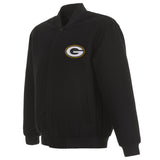 GREEN BAY PACKERS REVERSIBLE WOOL JACKET - BLACK