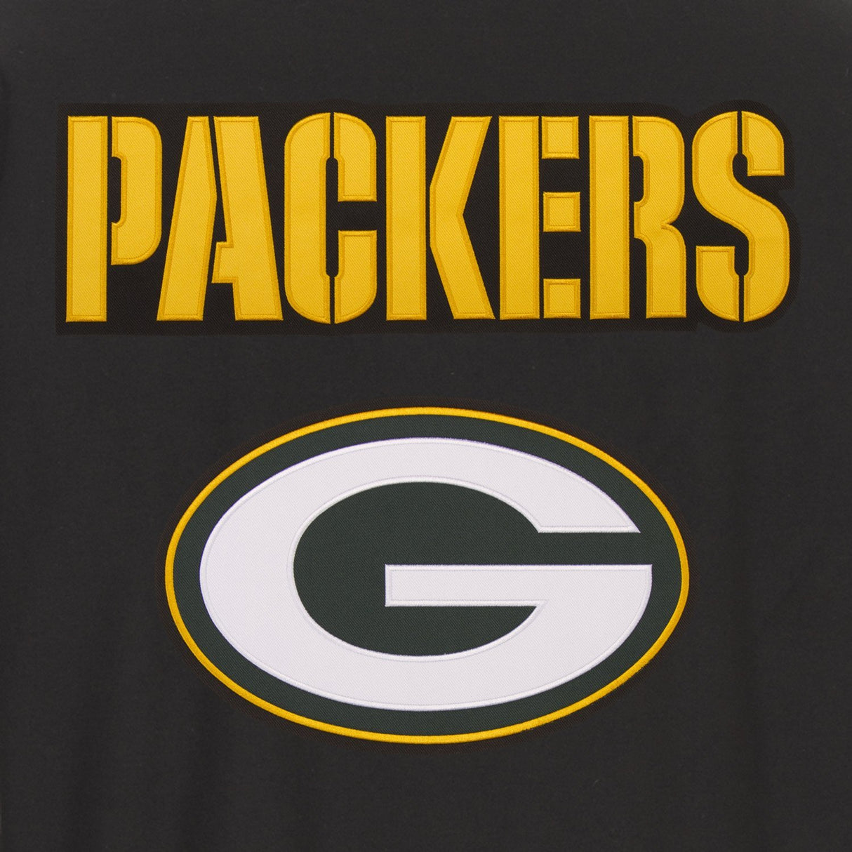 GREEN BAY PACKERS JH DESIGN WOOL REVERSIBLE FULL-SNAP JACKET – BLACK