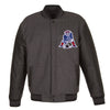 NEW ENGLAND PATRIOTS WOOL & LEATHER THROWBACK REVERSIBLE JACKET - CHARCOAL