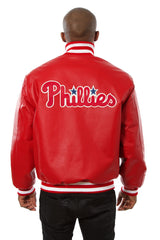 PHILADELPHIA PHILLIES FULL LEATHER JACKET - RED