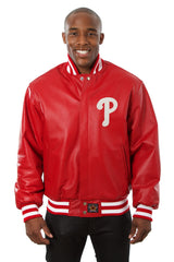 PHILADELPHIA PHILLIES FULL LEATHER JACKET - RED
