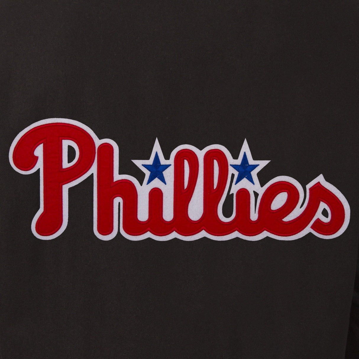 PHILADELPHIA PHILLIES WOOL & LEATHER REVERSIBLE JACKET W/ EMBROIDERED LOGOS - BLACK