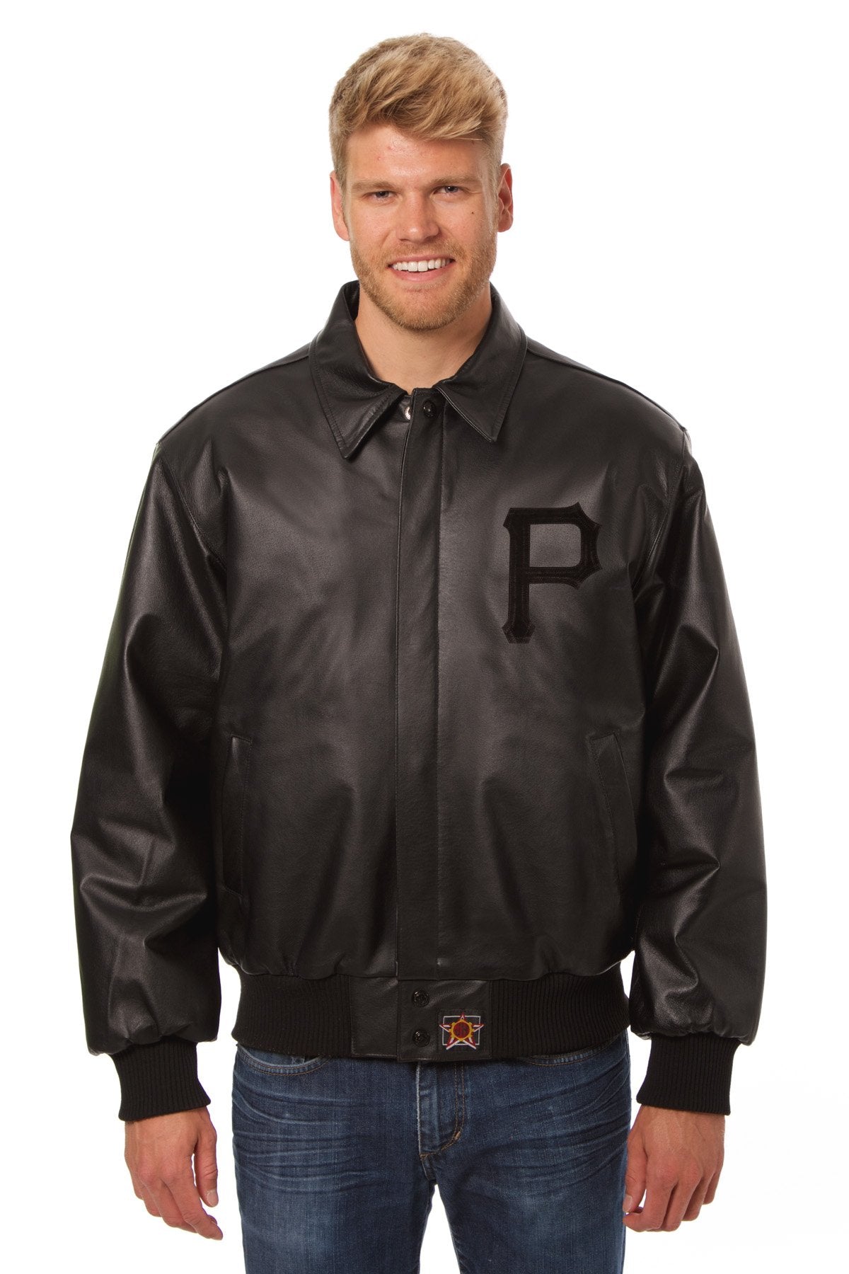 PITTSBURGH PIRATES FULL LEATHER JACKET - BLACK/BLACK