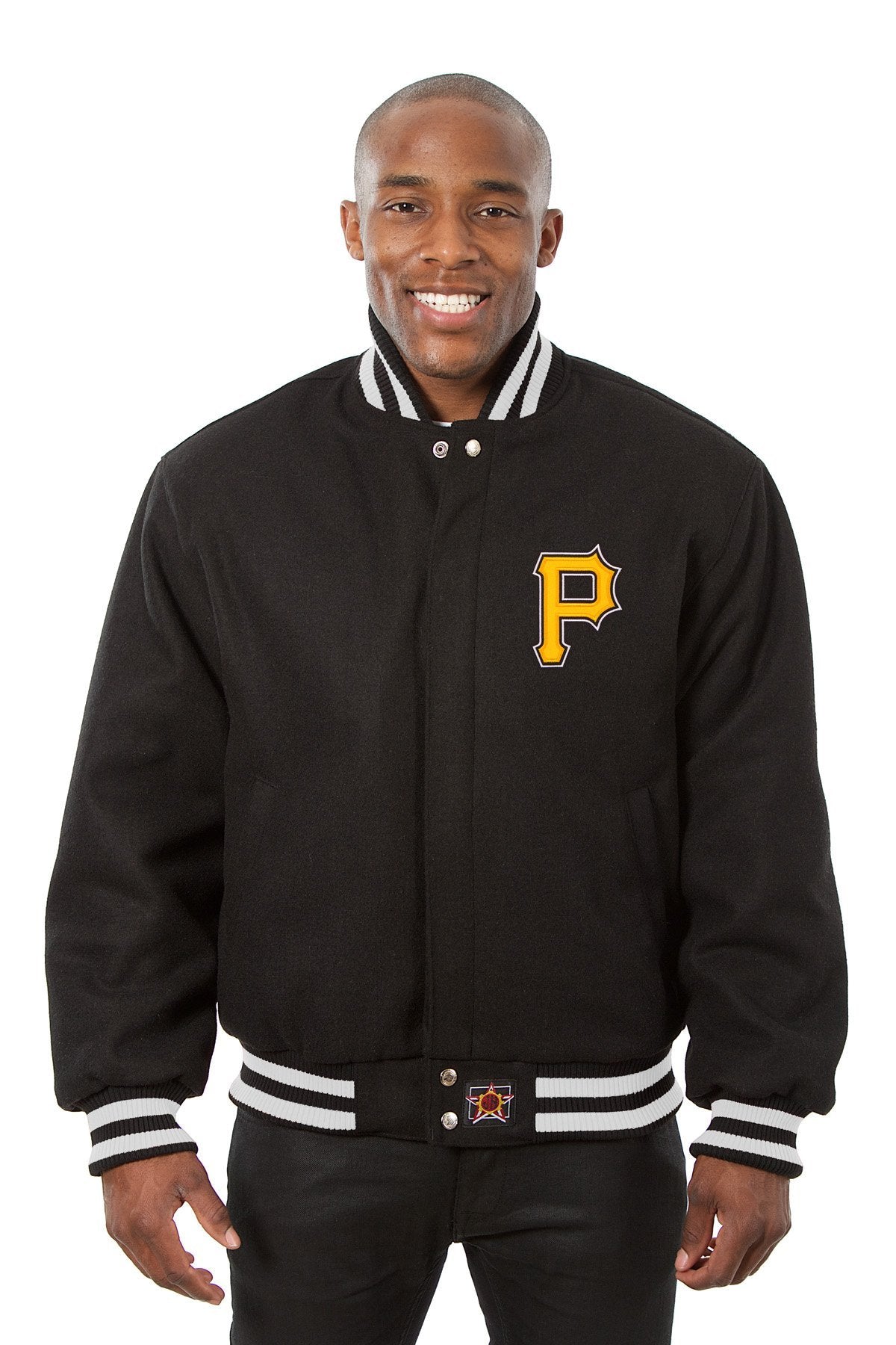 PITTSBURGH PIRATES EMBROIDERED WOOL JACKET - BLACK