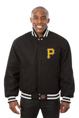PITTSBURGH PIRATES EMBROIDERED WOOL JACKET - BLACK