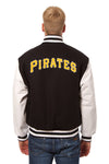 PITTSBURGH PIRATES TWO-TONE WOOL AND LEATHER JACKET - BLACK