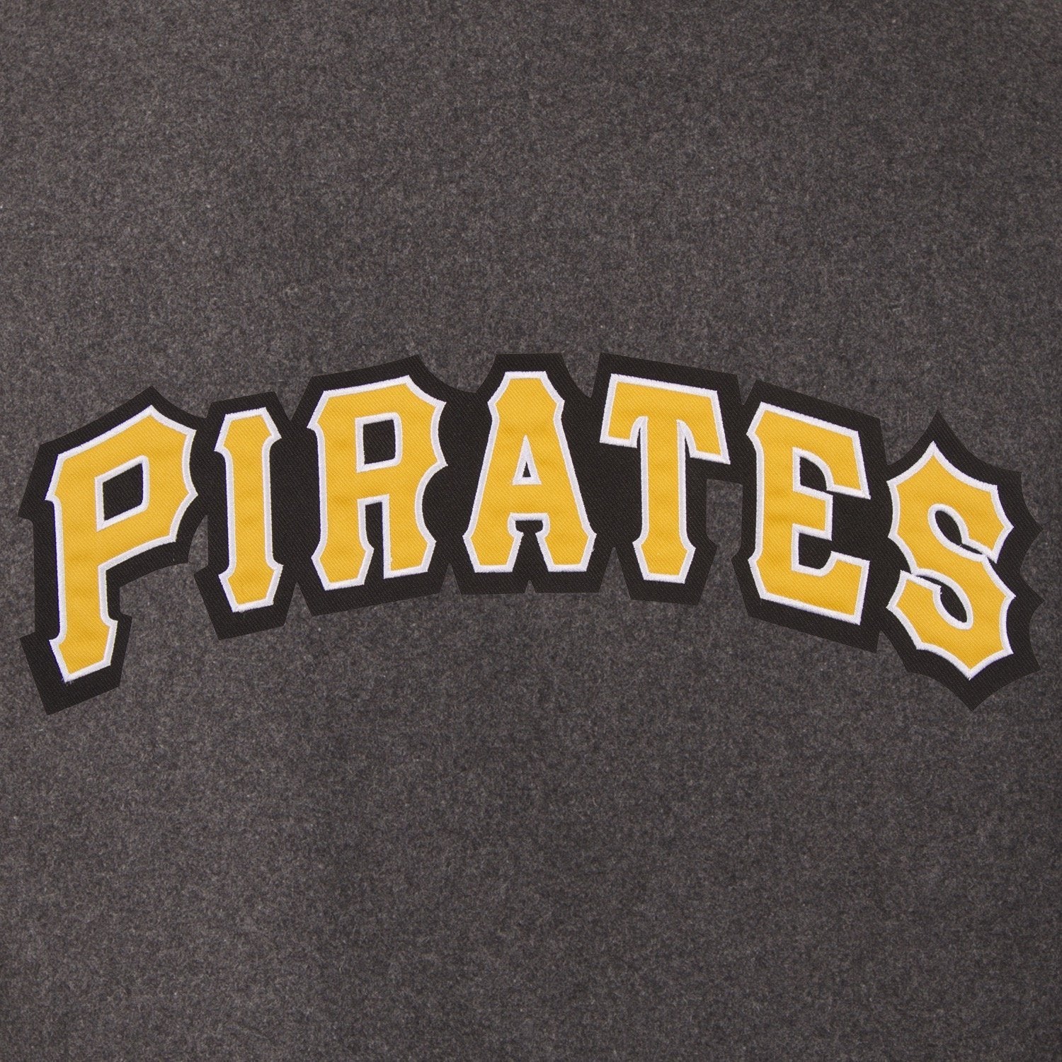 PITTSBURGH PIRATES WOOL & LEATHER REVERSIBLE JACKET W/ EMBROIDERED LOGOS - CHARCOAL/BLACK