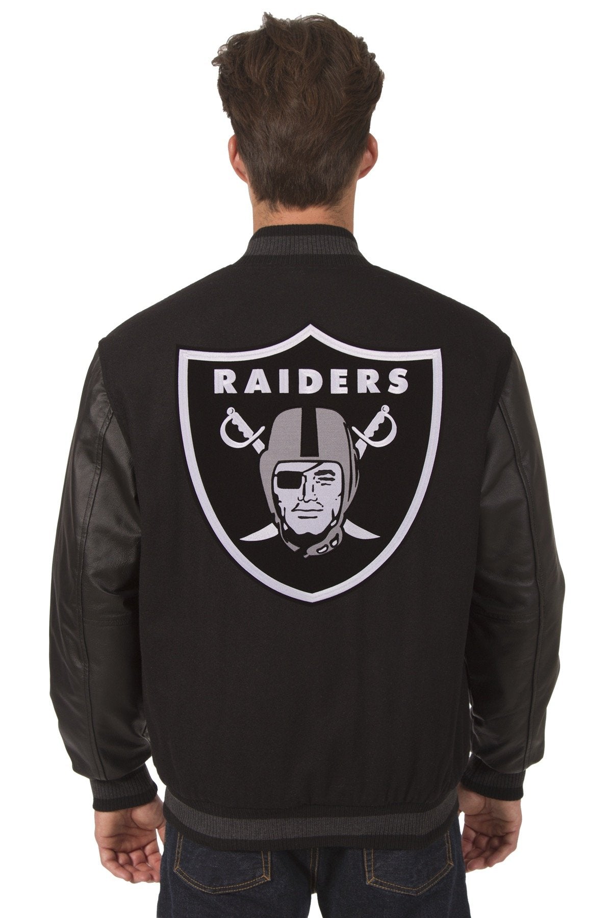 Las Vegas Raiders Reversible Wool and Leather Jacket