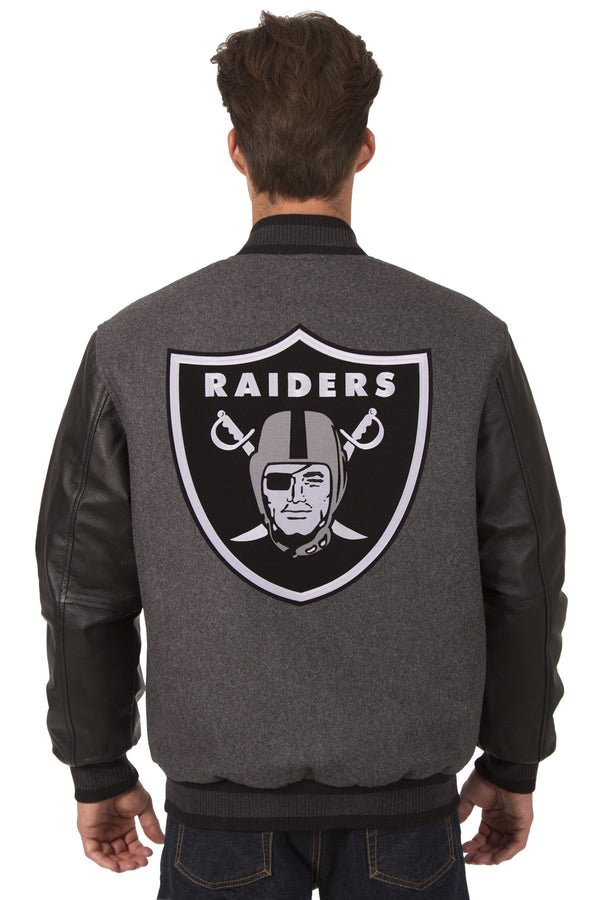 Las Vegas Raiders Reversible Wool and Leather Jacket