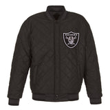 LAS VEGAS RAIDERS WOOL & LEATHER THROWBACK REVERSIBLE JACKET - CHARCOAL