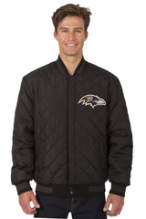Baltimore Ravens Reversible Wool and Leather Jacket (Front Logos Only)