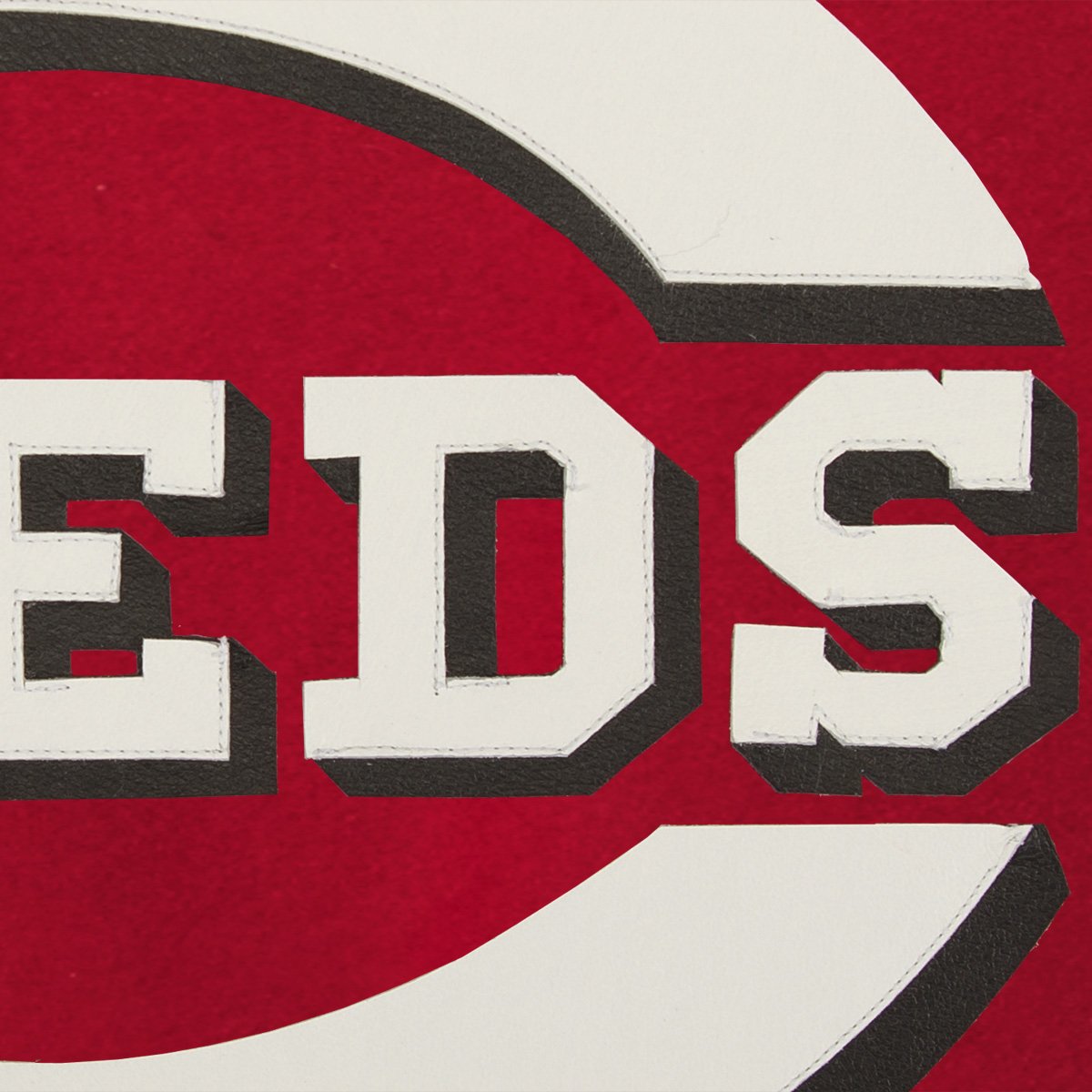 CINCINNATI REDS WOOL JACKET W/ HANDCRAFTED LEATHER LOGOS - RED