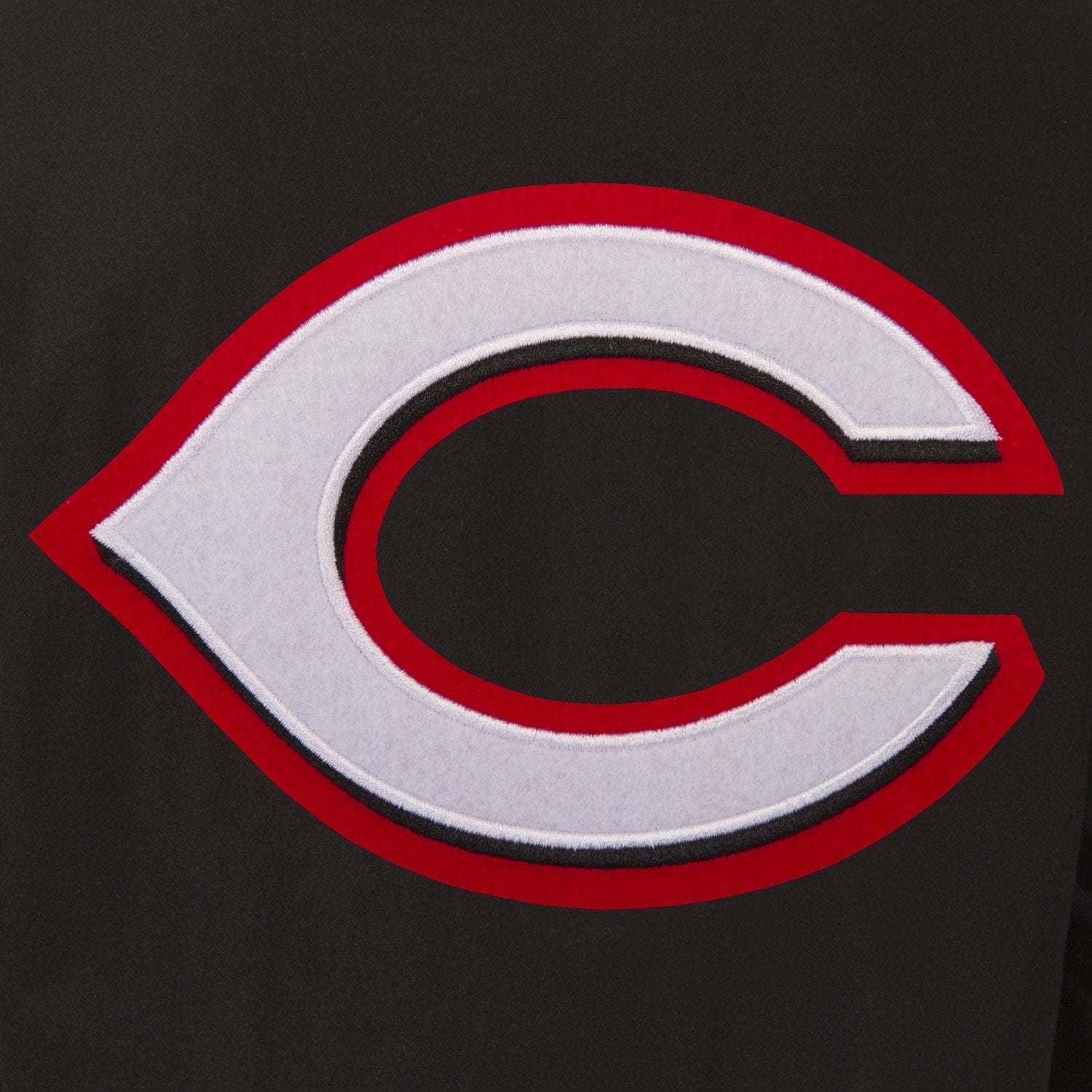 CINCINNATI REDS WOOL & LEATHER REVERSIBLE JACKET W/ EMBROIDERED LOGOS - BLACK