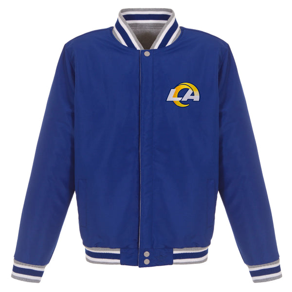 Los Angeles Rams Two-Tone Reversible Fleece Jacket - Gray/Royal