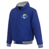 Los Angeles Rams Two-Tone Reversible Fleece Hooded Jacket - Royal/Grey