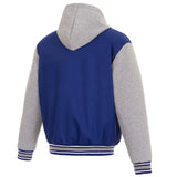 Los Angeles Rams Two-Tone Reversible Fleece Hooded Jacket - Royal/Grey