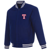 TEXAS RANGERS REVERSIBLE WOOL JACKET - ROYAL