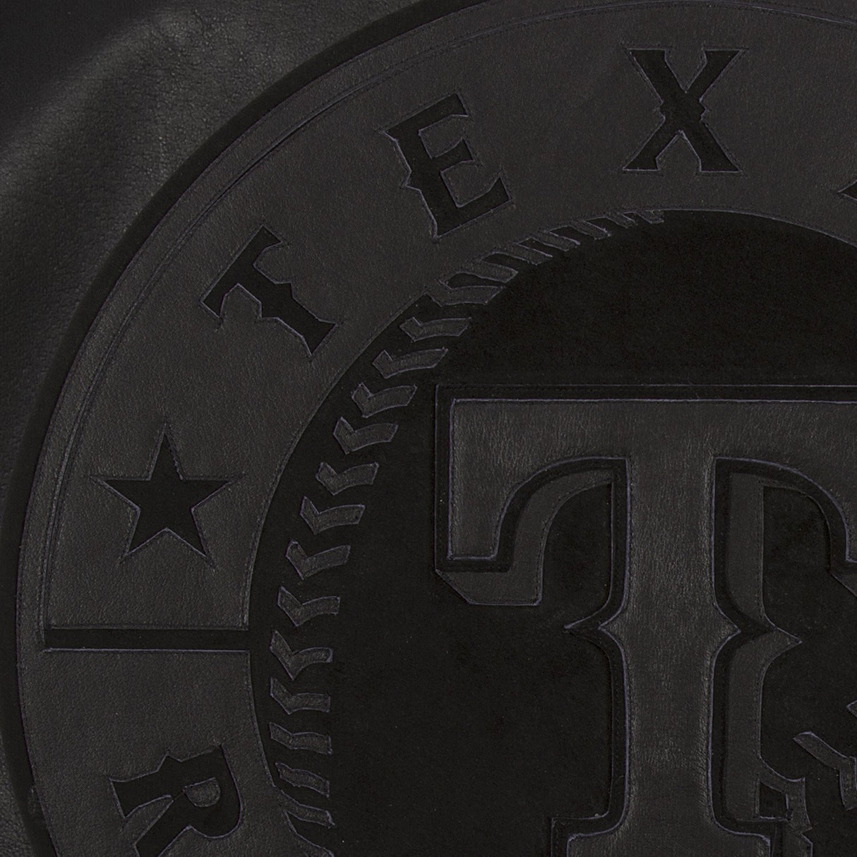 TEXAS RANGERS FULL LEATHER JACKET - BLACK/BLACK