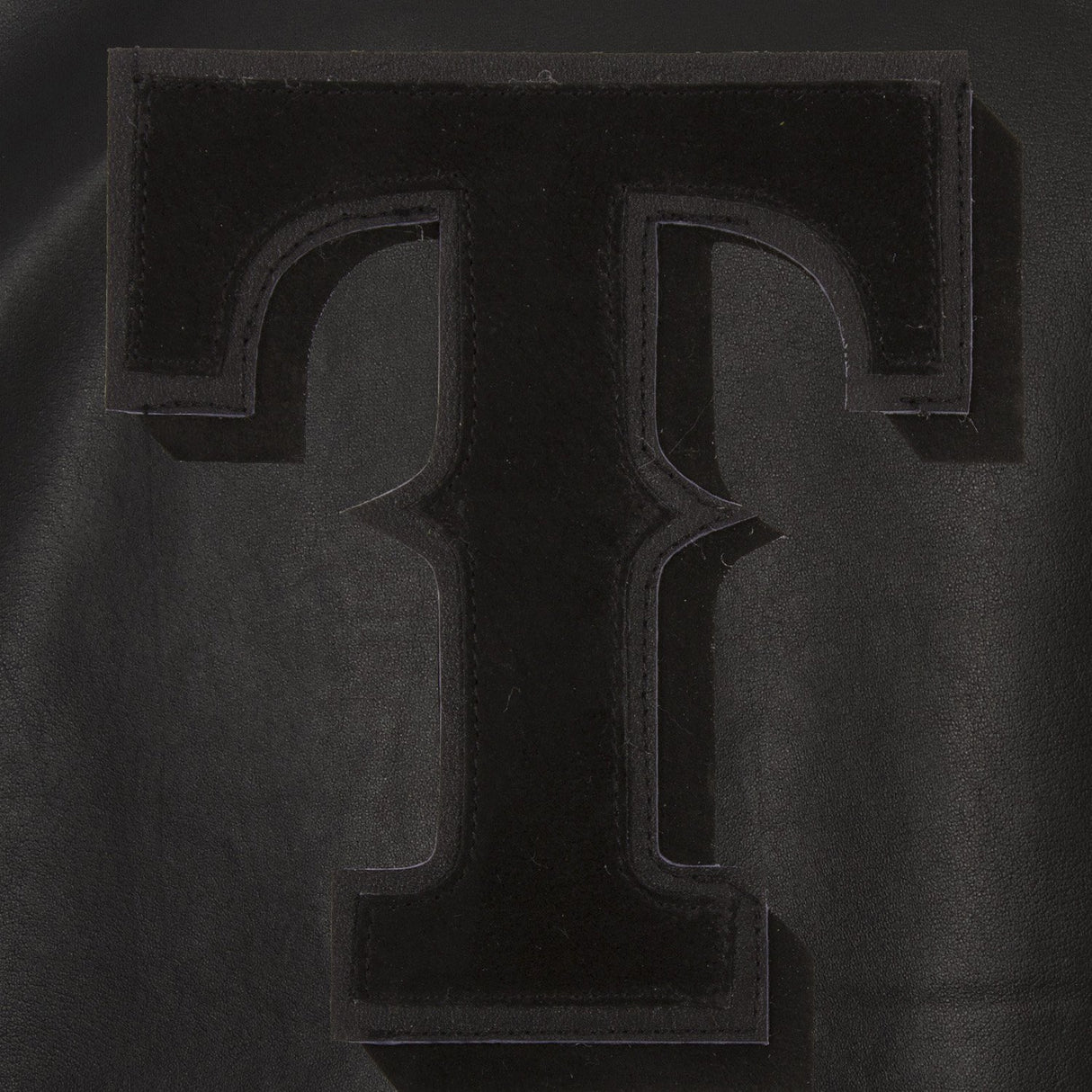 TEXAS RANGERS FULL LEATHER JACKET - BLACK/BLACK
