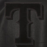 TEXAS RANGERS FULL LEATHER JACKET - BLACK/BLACK