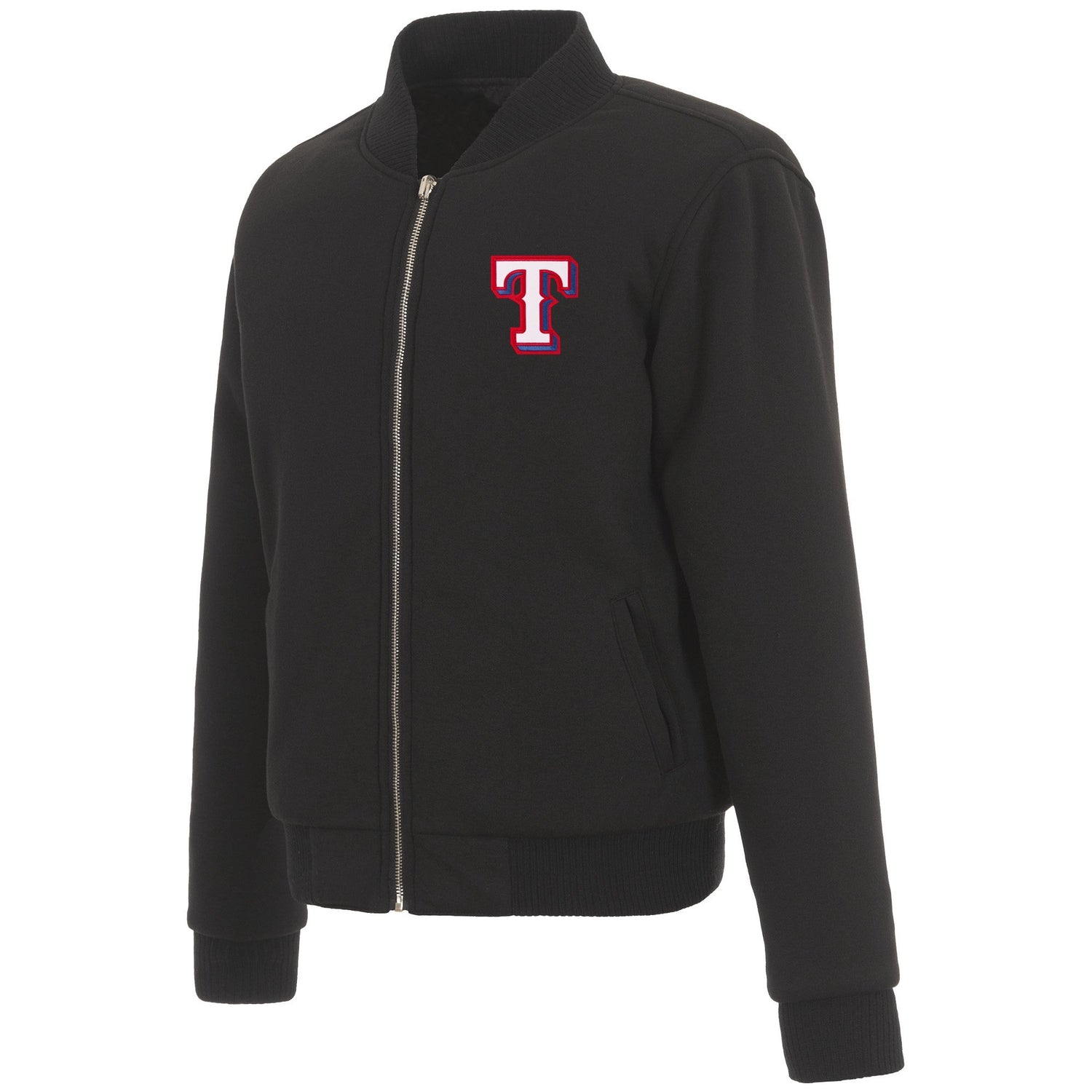 TEXAS RANGERS JH DESIGN REVERSIBLE WOMEN FLEECE JACKET - BLACK