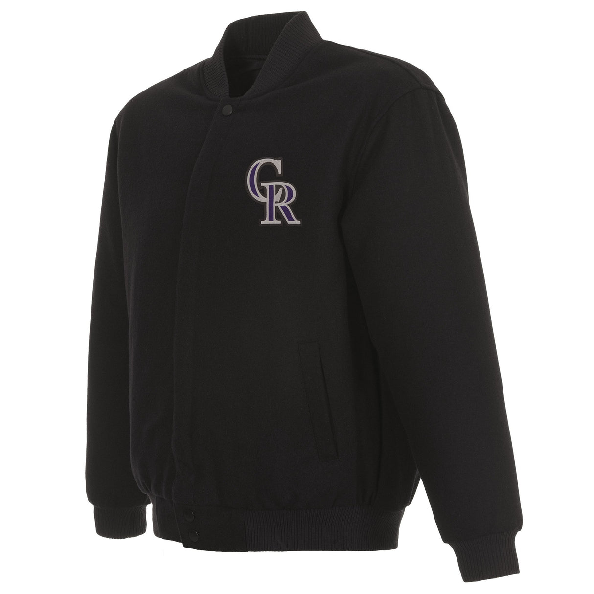 COLORADO ROCKIES REVERSIBLE WOOL JACKET - BLACK