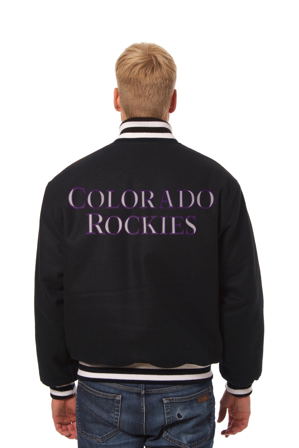 COLORADO ROCKIES WOOL JACKET W/ HANDCRAFTED LEATHER LOGOS