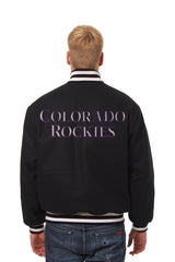 COLORADO ROCKIES WOOL JACKET W/ HANDCRAFTED LEATHER LOGOS