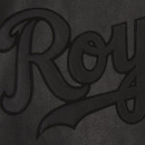 KANSAS CITY ROYALS FULL LEATHER JACKET - BLACK/BLACK