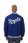 KANSAS CITY ROYALS WOOL JACKET W/ HANDCRAFTED LEATHER LOGOS - ROYAL