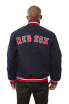 BOSTON RED SOX WOOL JACKET W/ HANDCRAFTED LEATHER LOGOS - NAVY