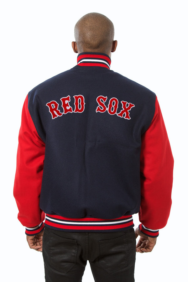 BOSTON RED SOX EMBROIDERED WOOL JACKET - NAVY/RED