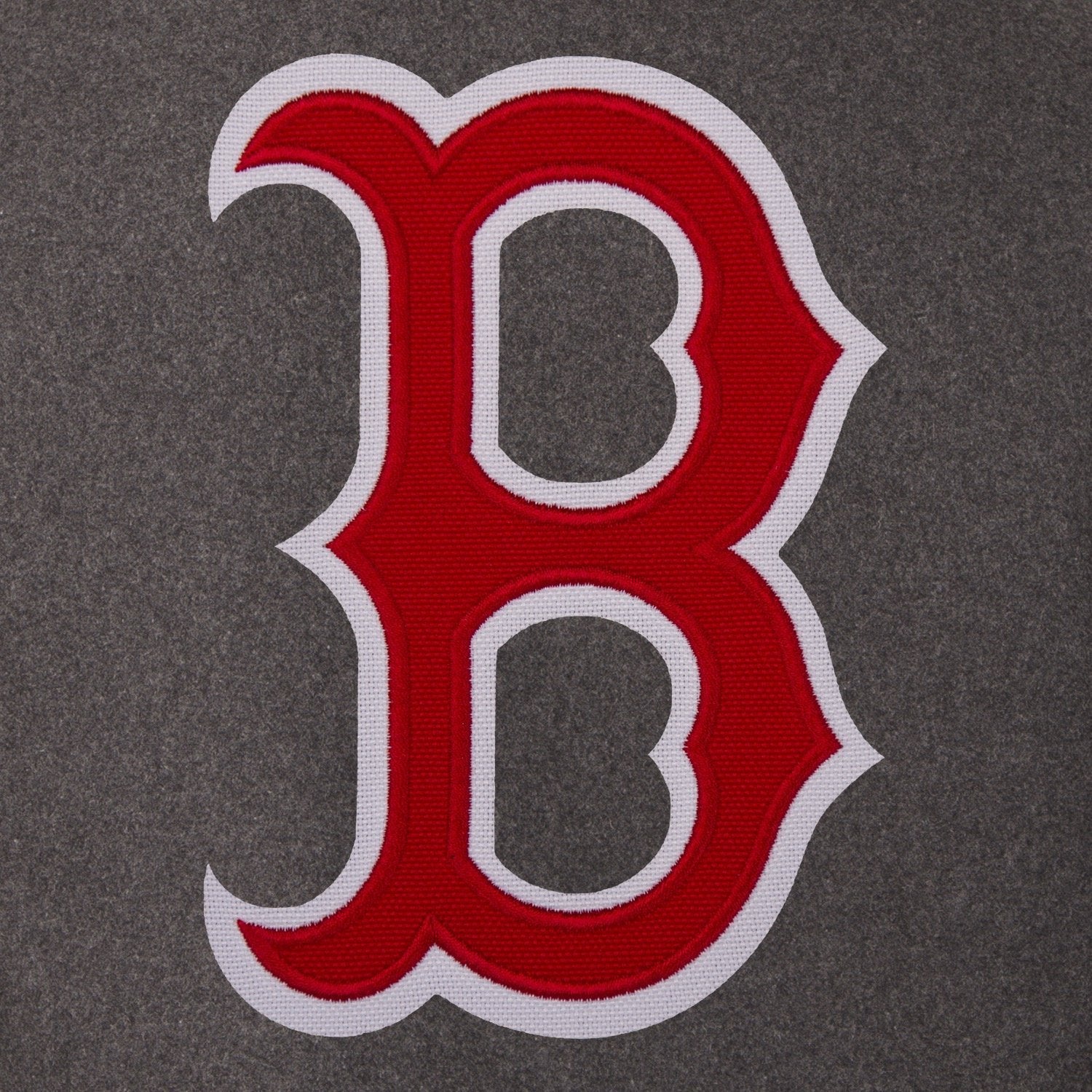 BOSTON RED SOX WOOL & LEATHER REVERSIBLE JACKET W/ EMBROIDERED LOGOS - CHARCOAL/NAVY