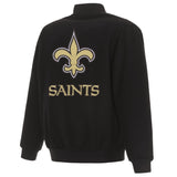 NEW ORLEANS SAINTS REVERSIBLE WOOL JACKET - BLACK