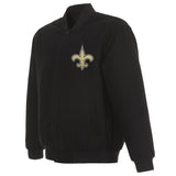 NEW ORLEANS SAINTS REVERSIBLE WOOL JACKET - BLACK