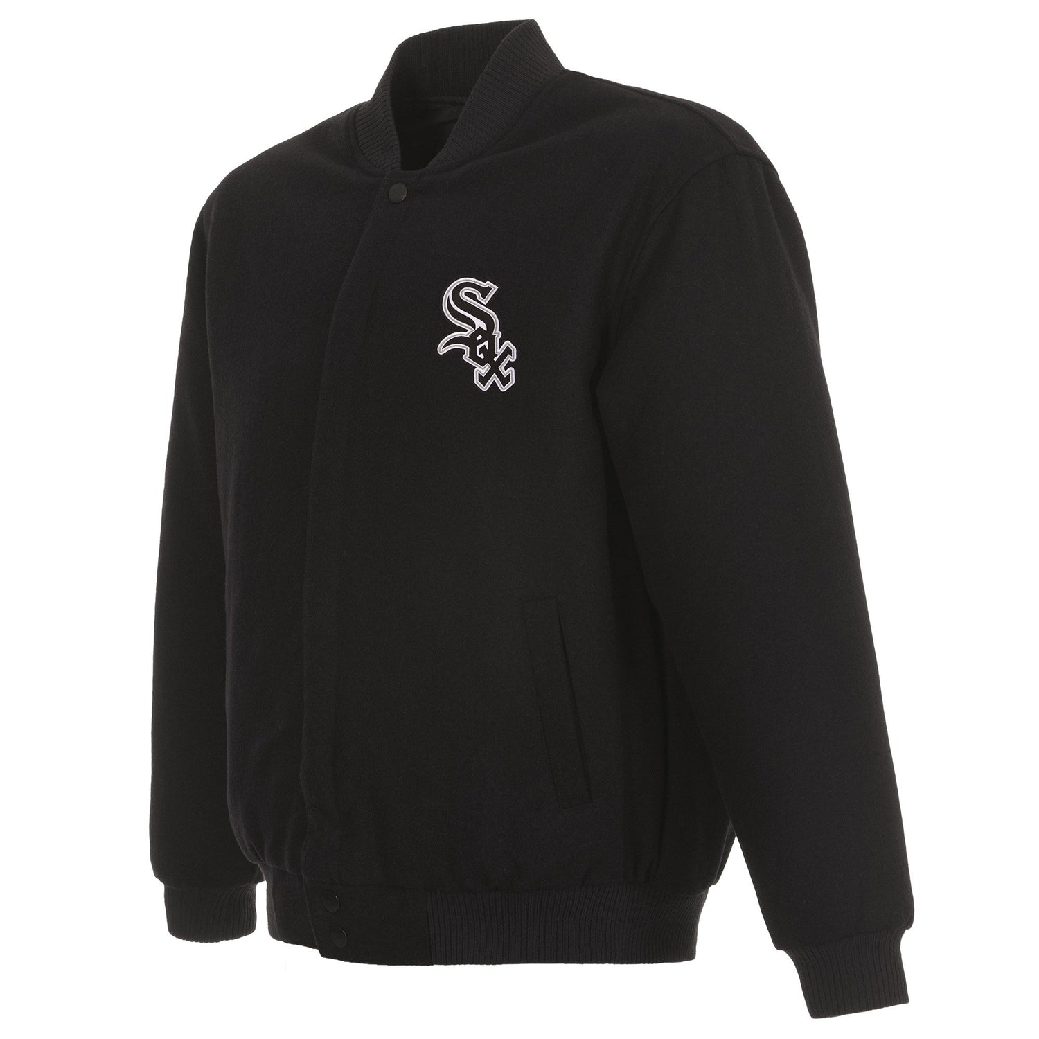 CHICAGO WHITE SOX REVERSIBLE WOOL JACKET - BLACK