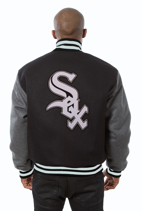 CHICAGO WHITE SOX EMBROIDERED WOOL JACKET - BLACK/CHARCOAL