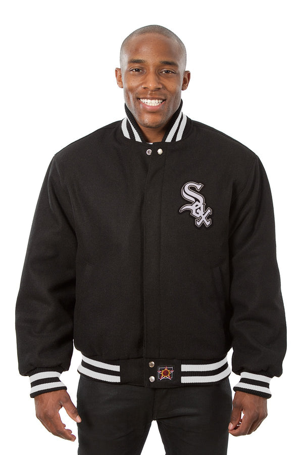 CHICAGO WHITE SOX EMBROIDERED WOOL JACKET - BLACK