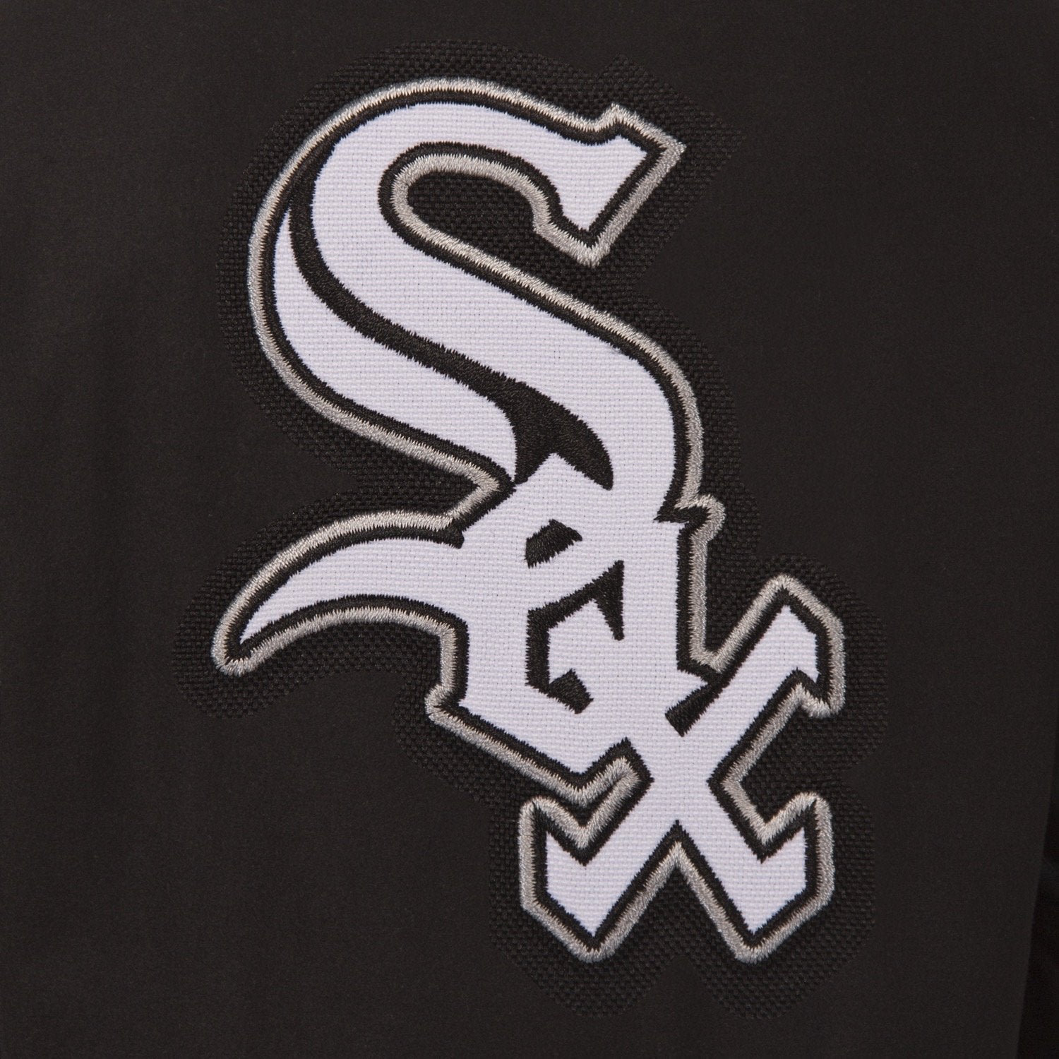 CHICAGO WHITE SOX WOOL & LEATHER REVERSIBLE JACKET W/ EMBROIDERED LOGOS - BLACK