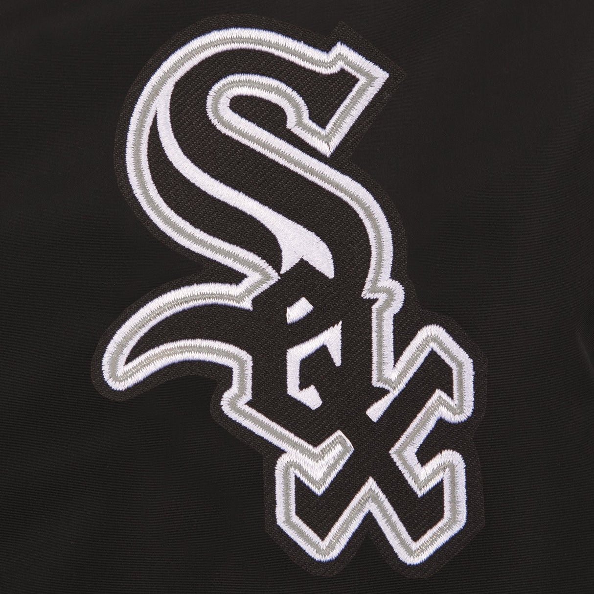 CHICAGO WHITE SOX JH DESIGN LIGHTWEIGHT NYLON BOMBER JACKET – BLACK