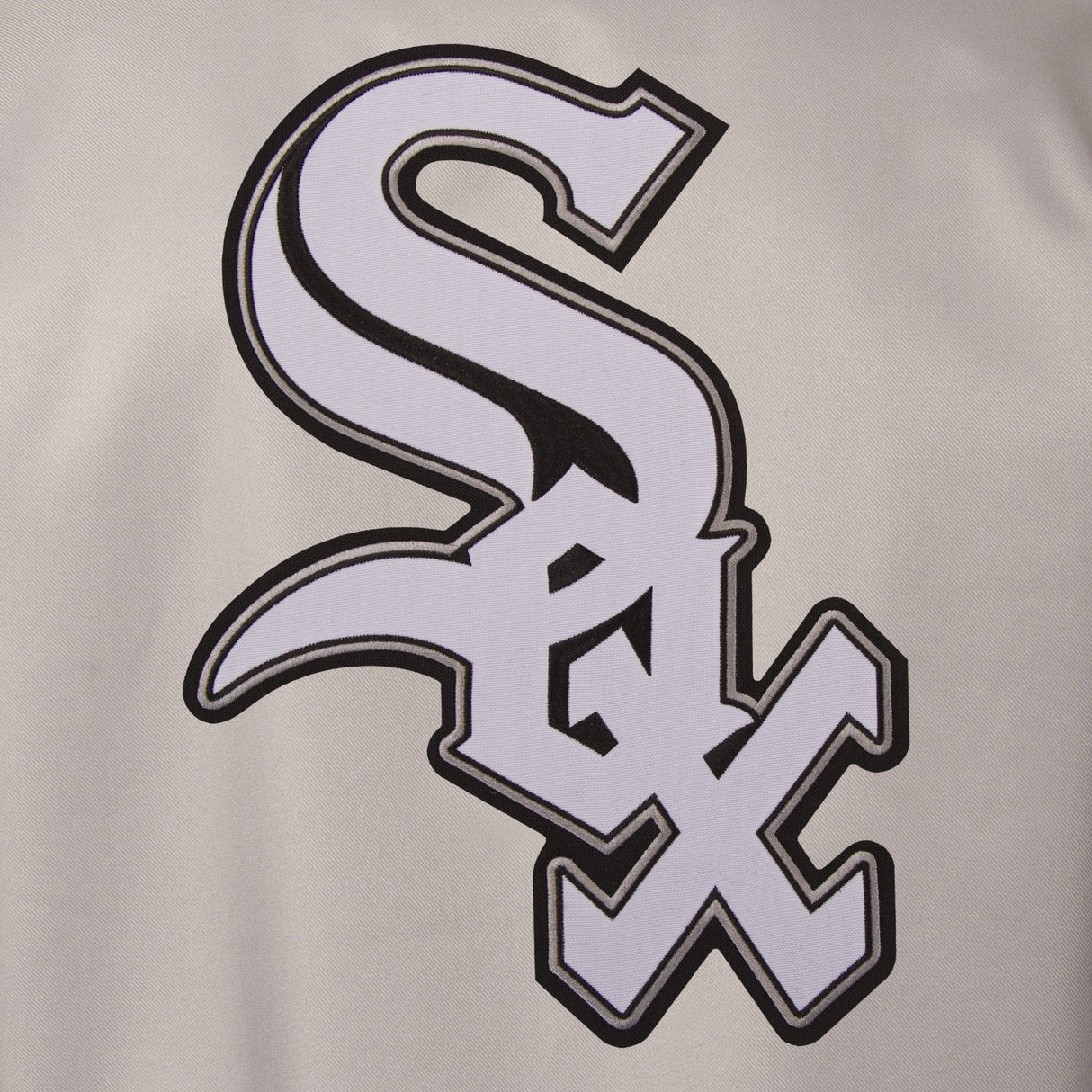 CHICAGO WHITE SOX POLY TWILL VARSITY JACKET - GRAY/BLACK