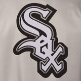 CHICAGO WHITE SOX POLY TWILL VARSITY JACKET - GRAY/BLACK