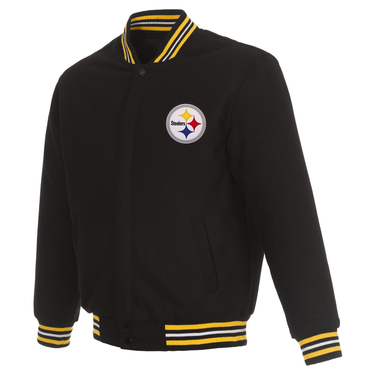 PITTSBURGH STEELERS REVERSIBLE WOOL JACKET - BLACK