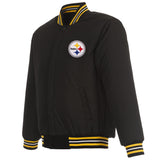 PITTSBURGH STEELERS REVERSIBLE WOOL JACKET - BLACK