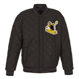 PITTSBURGH STEELERS WOOL & LEATHER THROWBACK REVERSIBLE JACKET - CHARCOAL