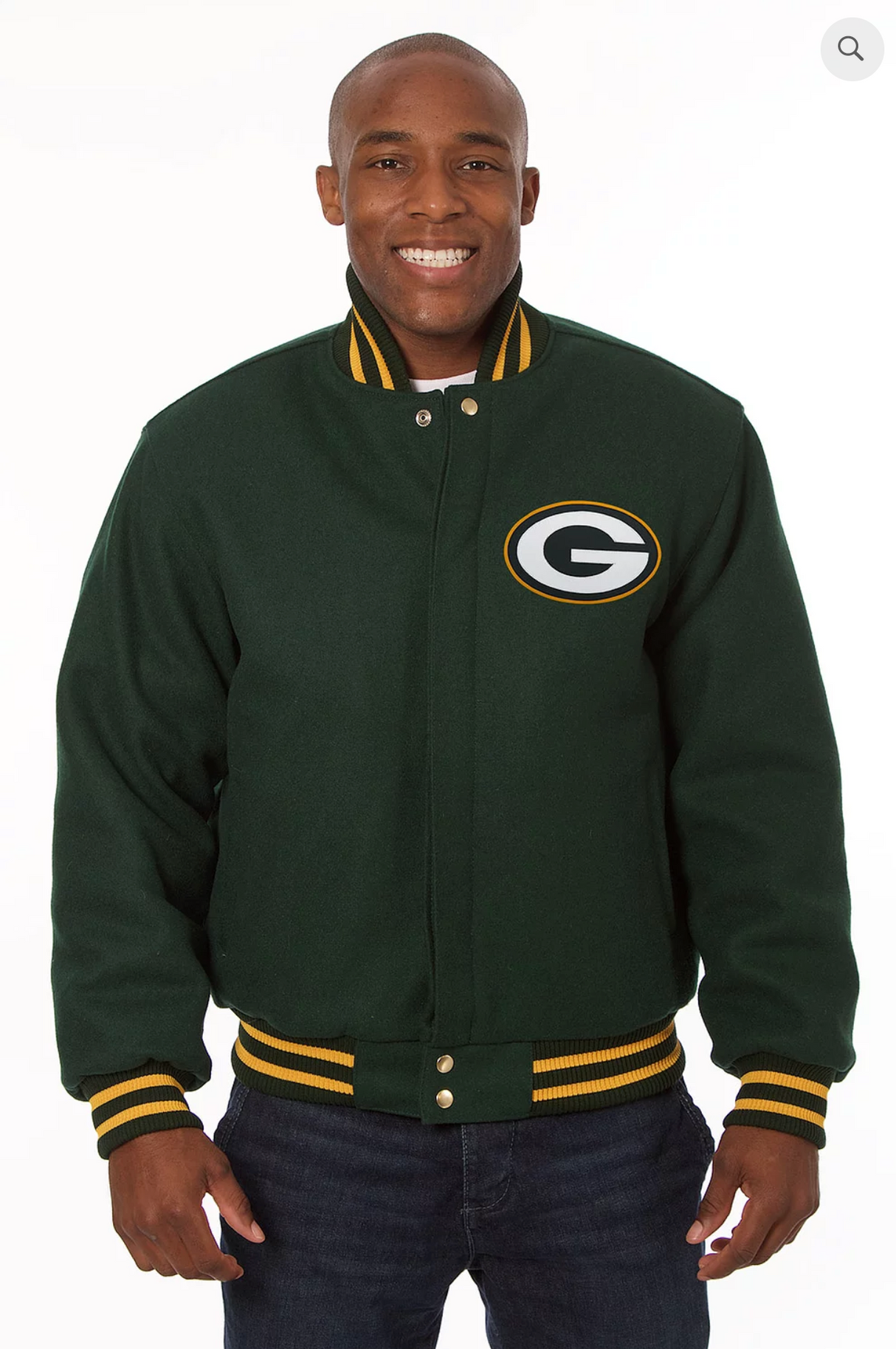 Greenbay Packers Wool Varsity Jacket with Back Logo