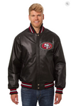 San Francisco 49ers Hand Crafted Leather Solid Team Jacket