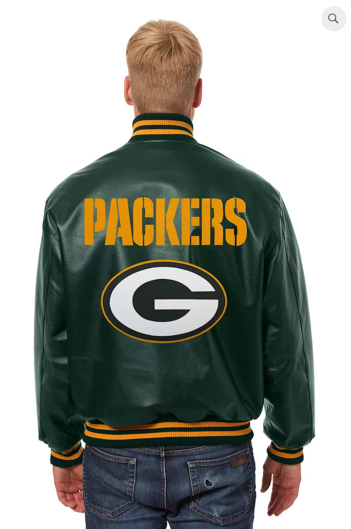 Greenbay Packers Hand Crafted Leather Solid Team Jacket