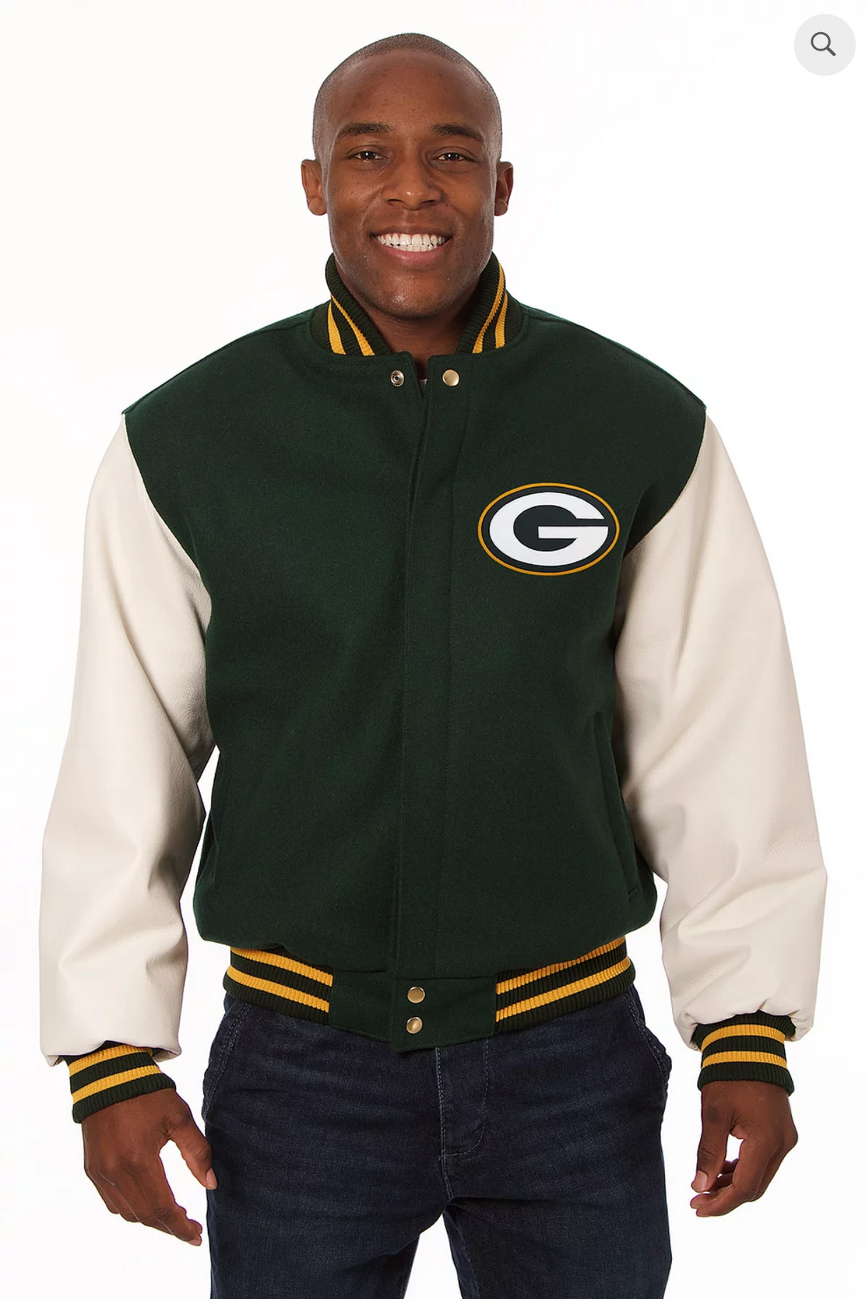 Green Bay Packers Wool and Leather Varsity Jacket